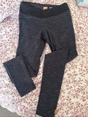 Lucy Charcoal Space-Dye Leggings with Black Waistband